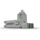 Lindy - Bloqueur de port USB A, 4 pièces + clé, Vert