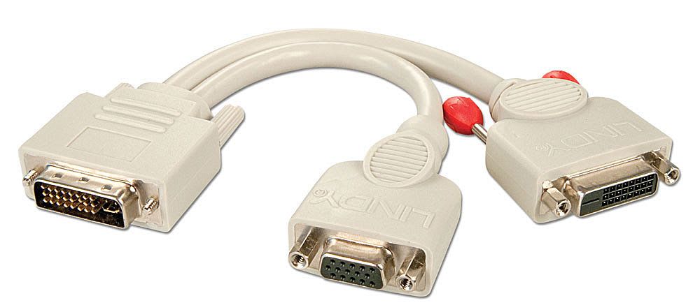 Lindy - Cable splitter DVI-I (M) -> DVI-D (F) + VGA (F)
