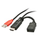 Lindy - Câble HDMI 1.4 injecteur d'alimentation avec USB type A mâle, 0.15m