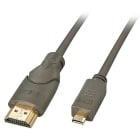 Lindy - Cable micro HDMI - HDMI, compatible HDMI 2.0 Ultra HD, High Speed, 0.5m