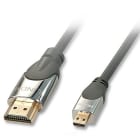 Lindy - Cable HDMI CROMO, compatible HDMI 2.0 Ultra HD, avec Ethernet, type A-D, 1m