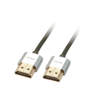 Lindy - Câble HDMI Slim, compatible HDMI 2.0 Ultra HD, Ethernet CROMO®, type A/A, 2m