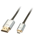 Lindy - Cable HDMI High Speed CROMO Slim A-D, 3m