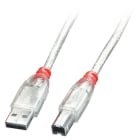 Lindy - Cable USB 2.0 Type A vers B, transparent, 3m