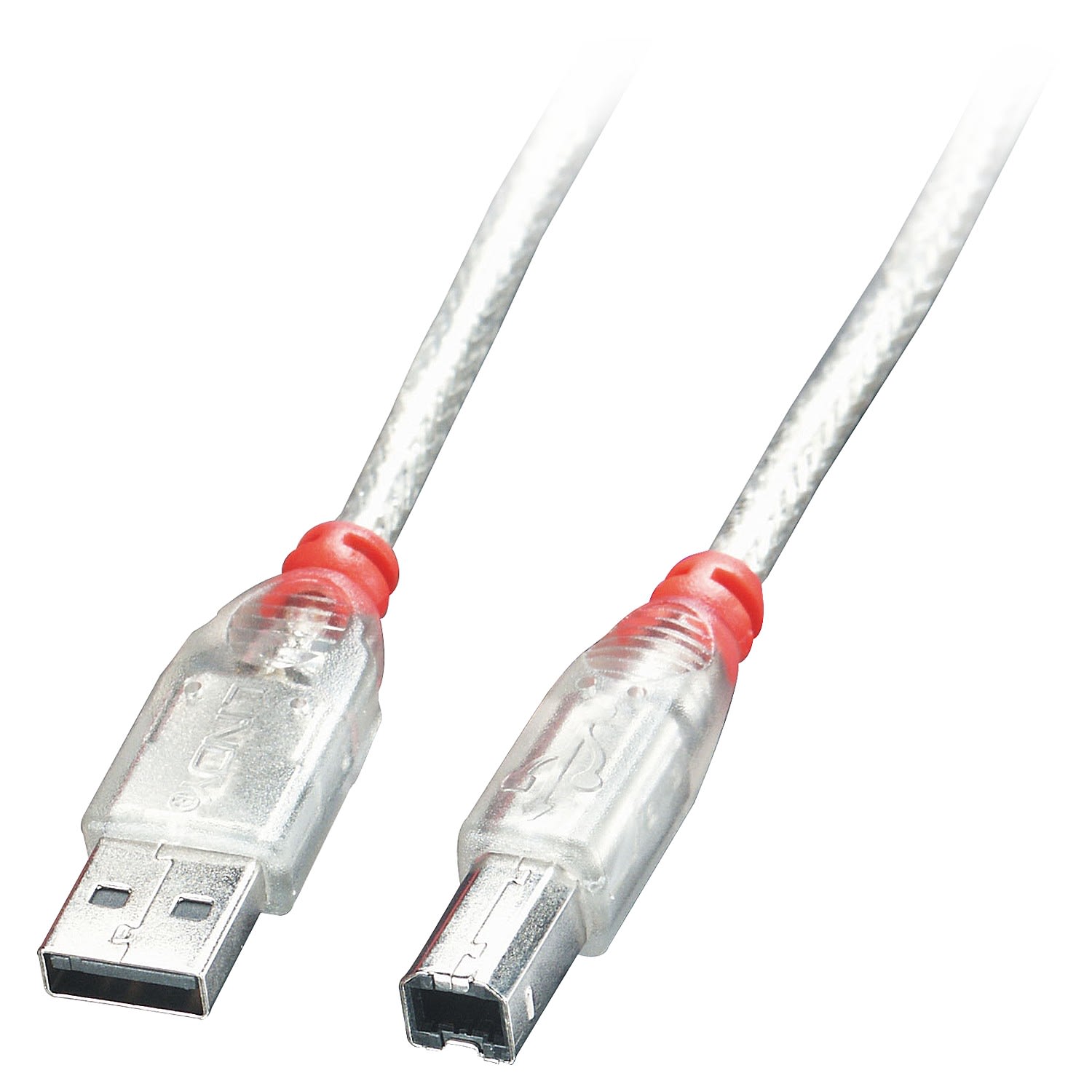 Lindy - Câble USB 2.0 de type A vers B, transparent, 5m