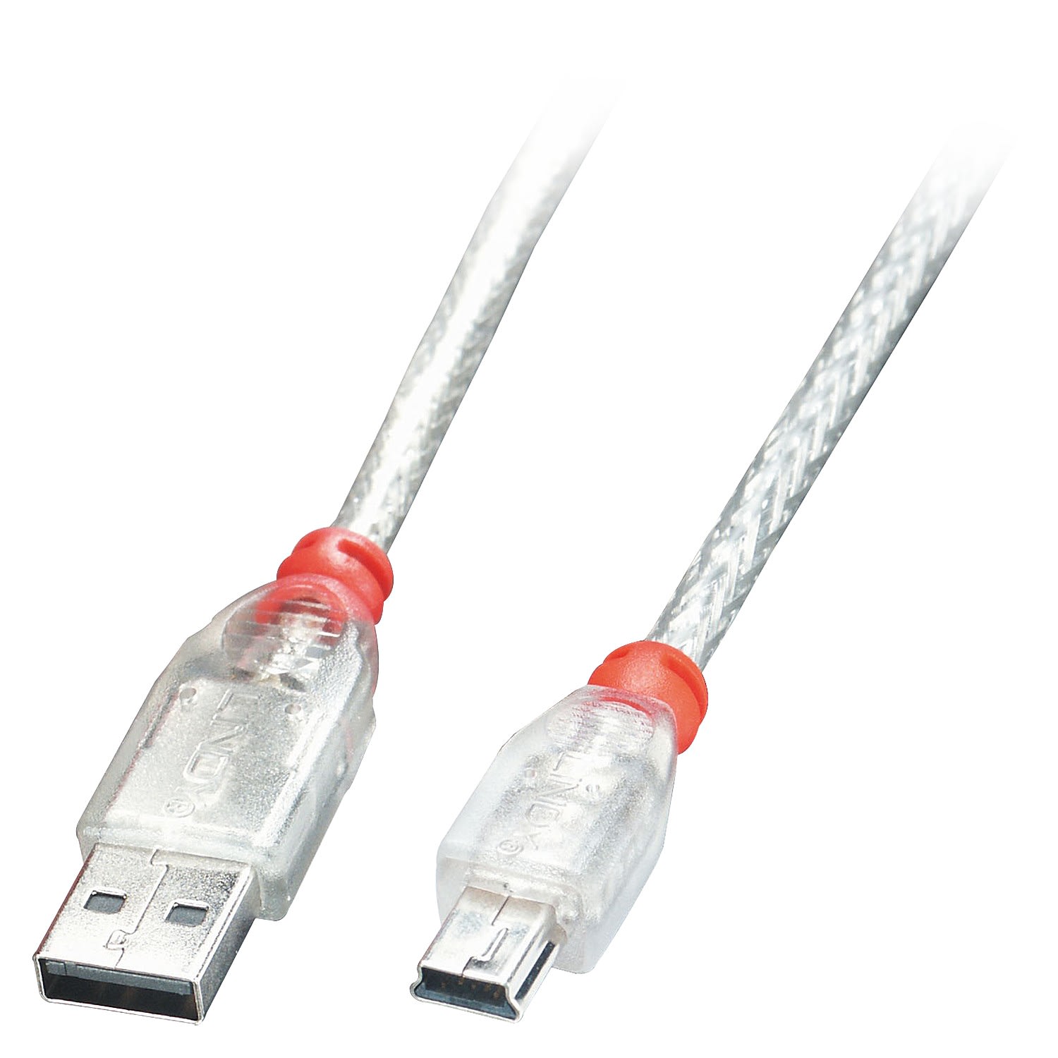 Lindy - Câble USB 2.0 A vers Mini-B, transparent, 1m