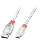 Lindy - Cable USB 2.0 A vers Mini-B, transparent, 5m