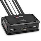 Lindy - Switch KVM 2 Ports DisplayPort 1.2, USB 2.0 & Audio, Câbles Intégrés