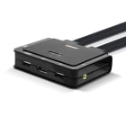 Lindy - Switch KVM 2 Ports DisplayPort 1.2, USB Type C, USB 2.0 & Audio avec Câbles