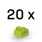 Lindy - Bloqueurs de port RJ-45 (sans clé) - Pack de 20, Vert