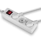 Lindy - Multiprise 3 prises Schuko avec interrupteur, blanc