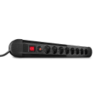 Lindy - Multiprise 8 prises Schuko avec interrupteur, noir
