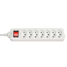 Lindy - Multiprise 7 prises Suisse avec interrupteur, blanc