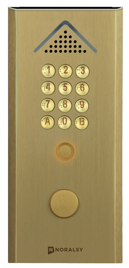 Noralsy - Clavier codé autonome Profil 2 standard dorée pose en encastrement 1 relais