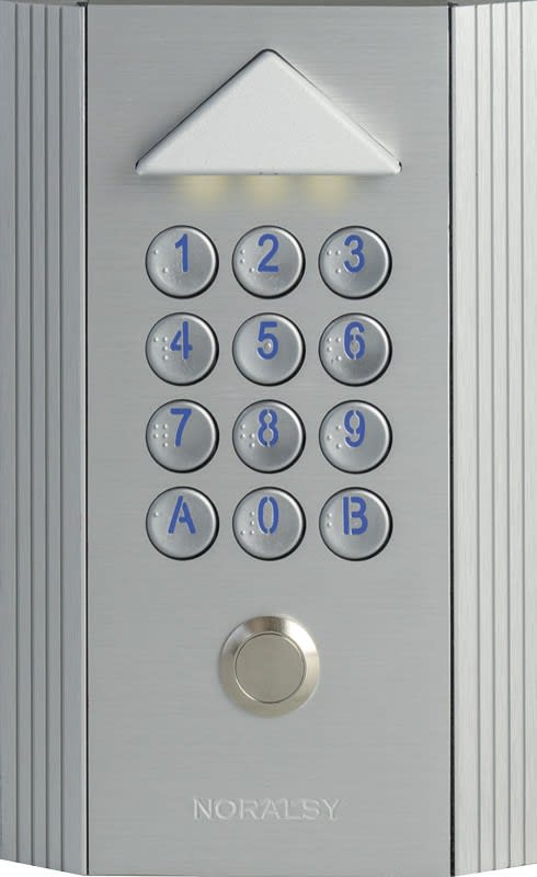 Noralsy - Clavier codé autonome Profil 1 compact argent pose encastrement 3 relais