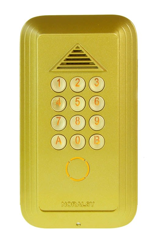 Noralsy - Clavier codé connectable Andy compact dorée pose encastrement 2 relais