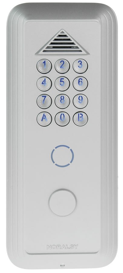 Noralsy - Clavier codé connectable Andy standard argent pose encastrement 2 relais