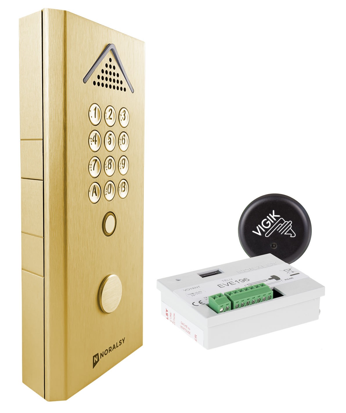 Noralsy - Kit clavier codé autonome Profil 2 saillie dorée