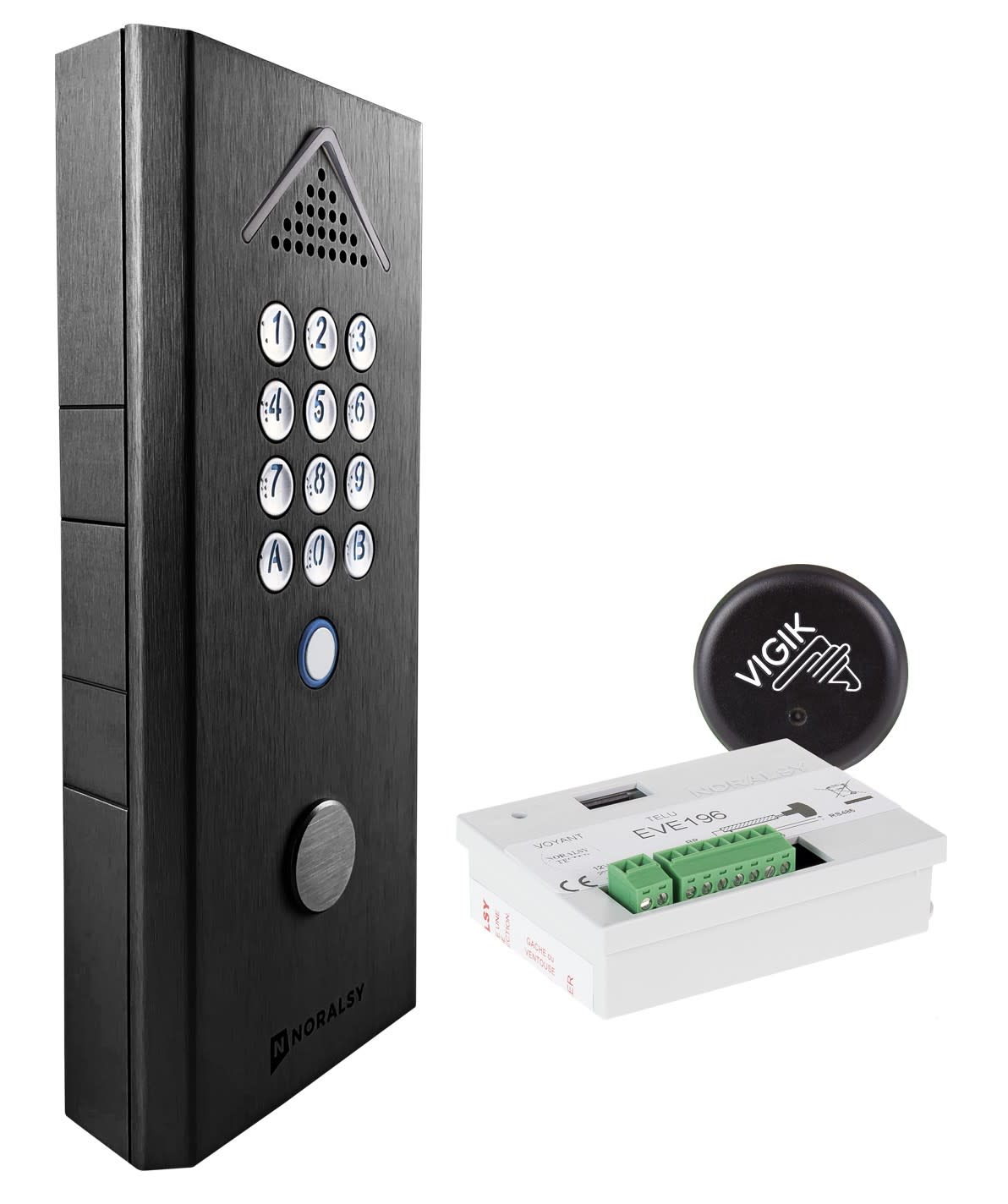 Noralsy - Kit clavier codé autonome Profil 2 saillie noire