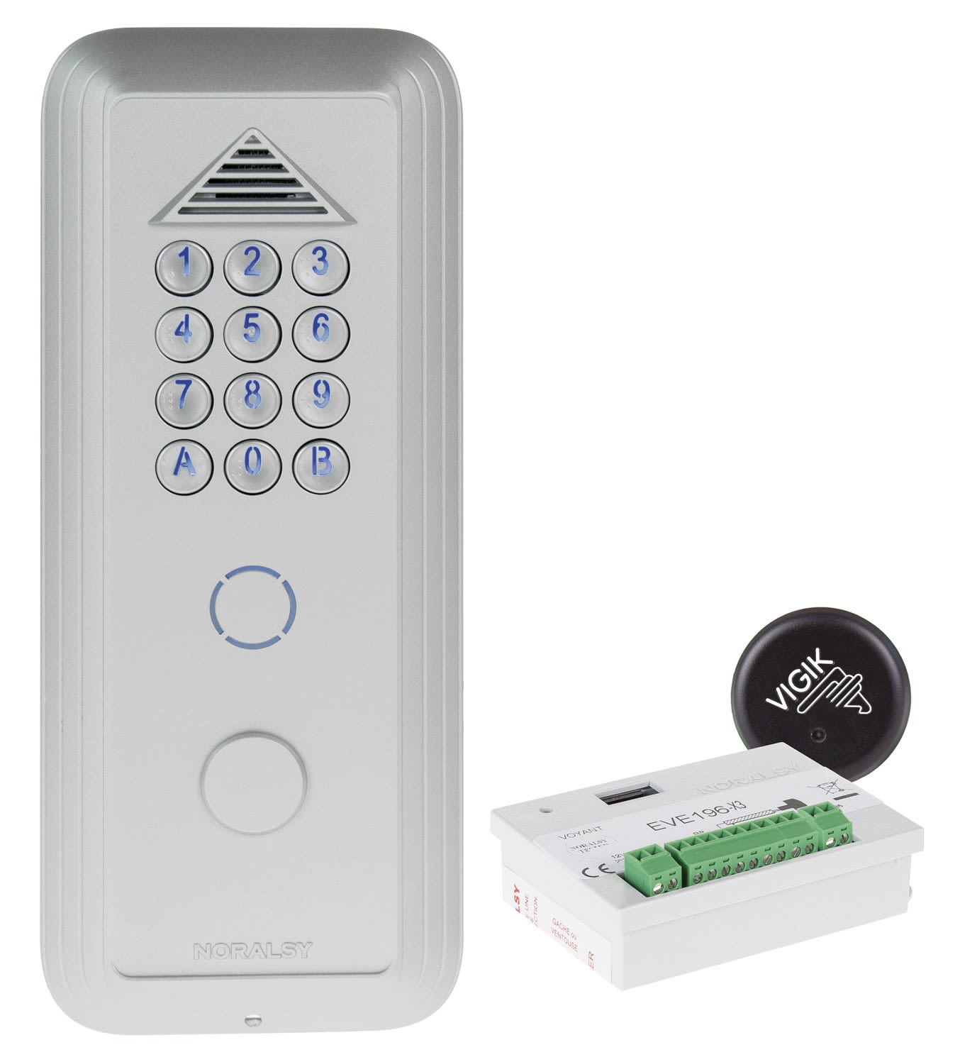 Noralsy - Kit clavier codé connectable Andy standard argent