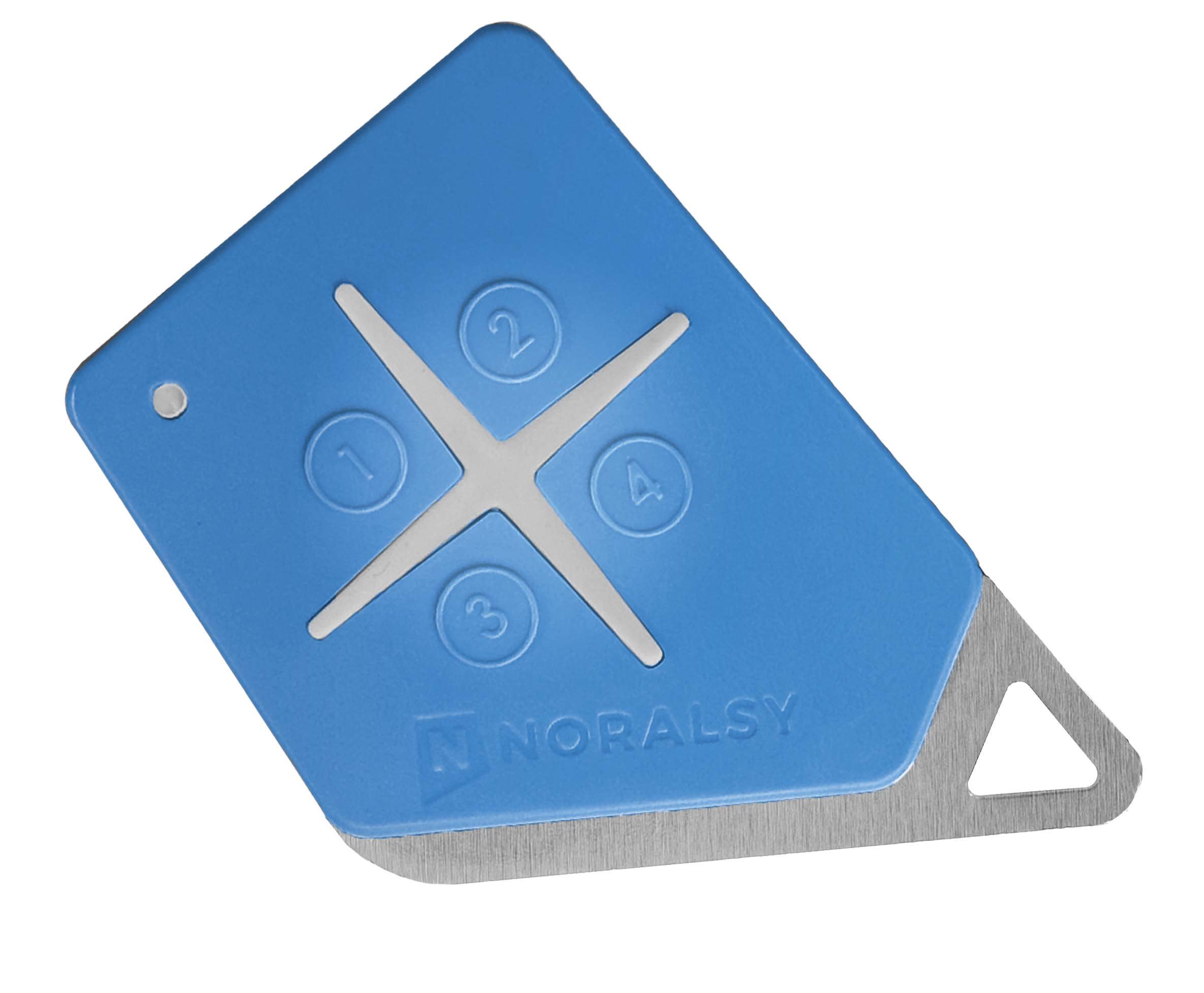 Noralsy - Emetteur 4 boutons 868MHz bleu bi-techno mifare code site Noralsy