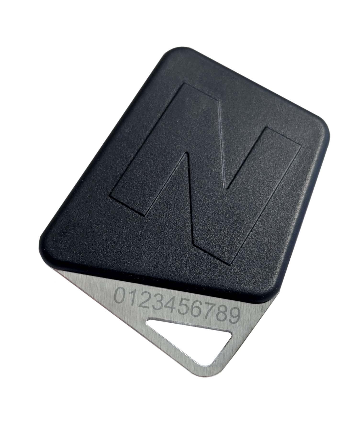 Noralsy - Badge mifare format clé noir code site Noralsy avec logo personnalisé