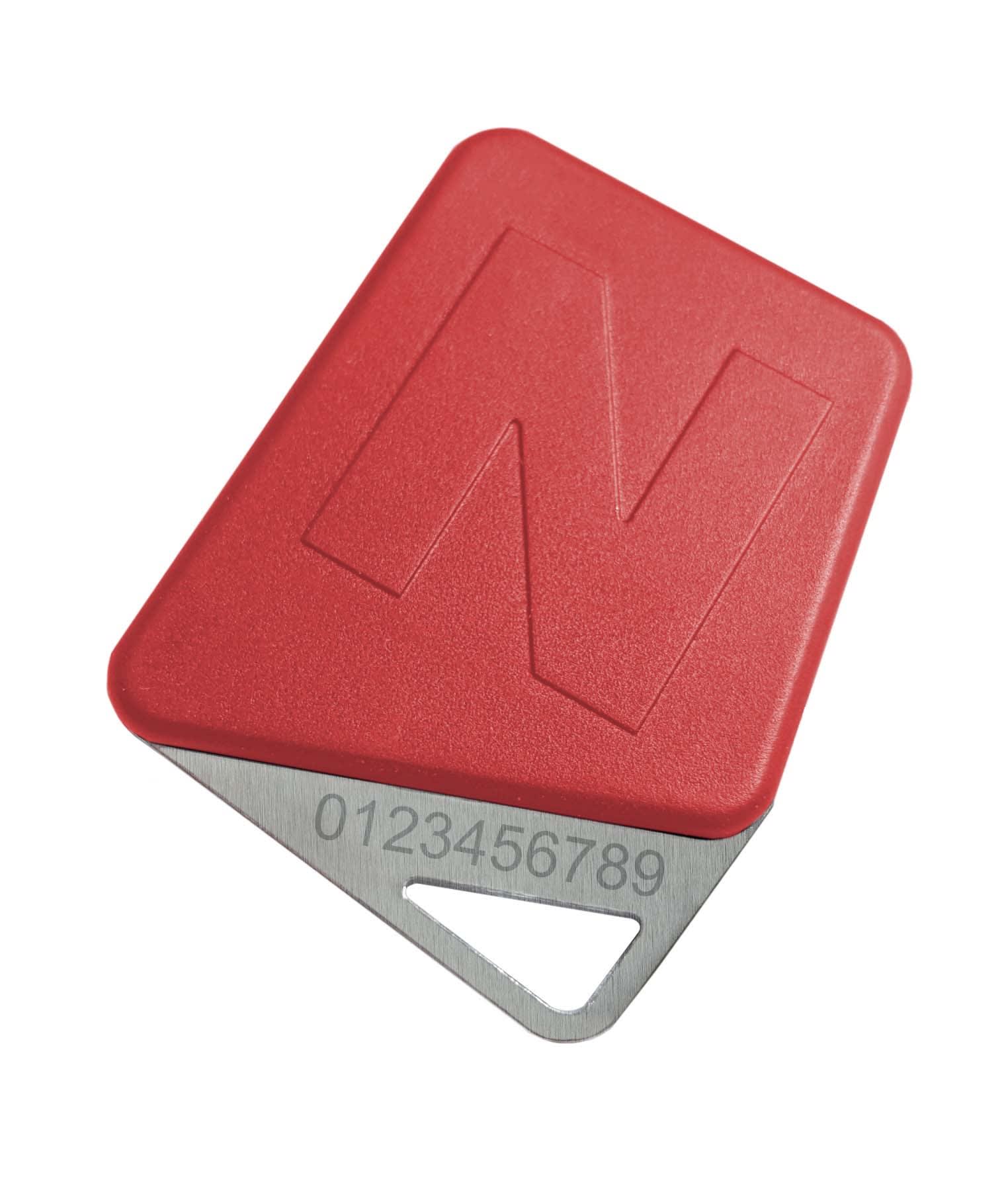 Noralsy - Badge mifare format clé rouge code site Noralsy avec logo personnalisé