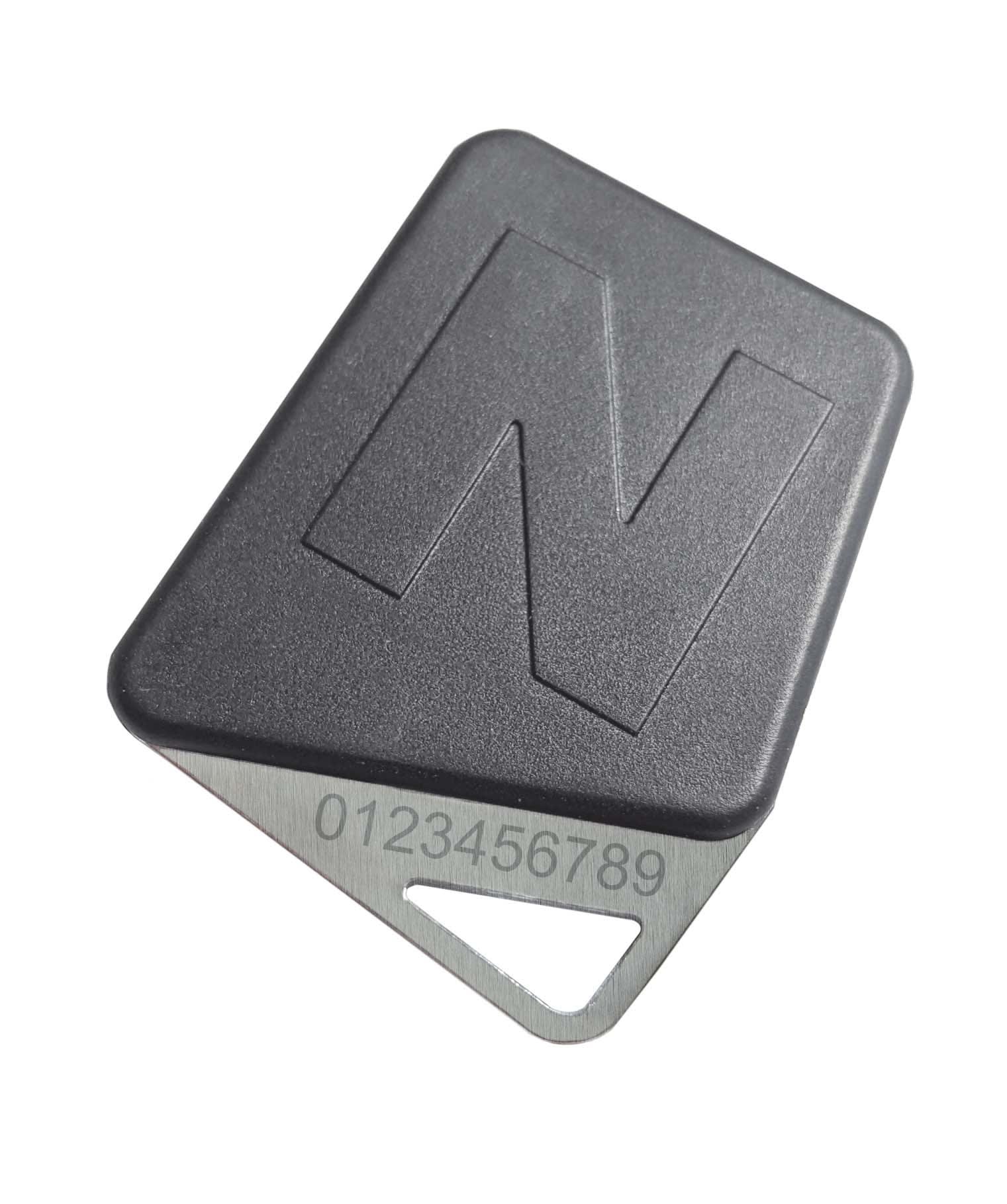 Noralsy - Badge mifare format clé gris foncé code site client avec logo personnalisé