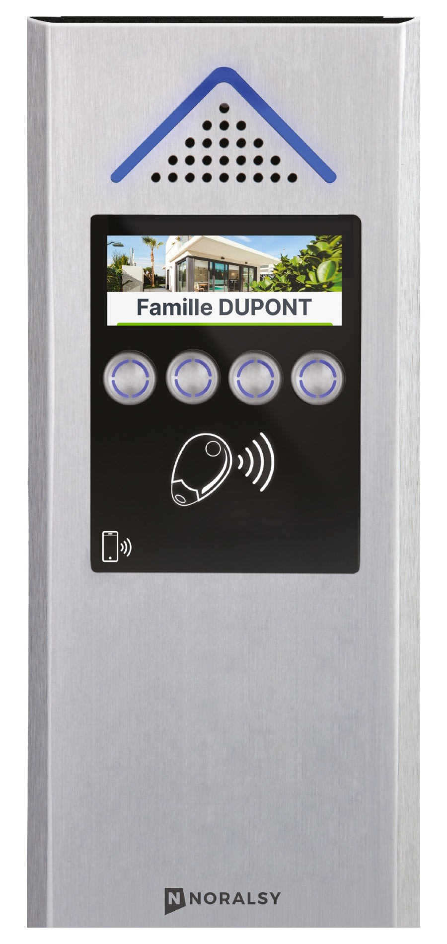 Noralsy - Interphone 4G Mini Villa alu argent pose en encastrement et prépayé 2 ans