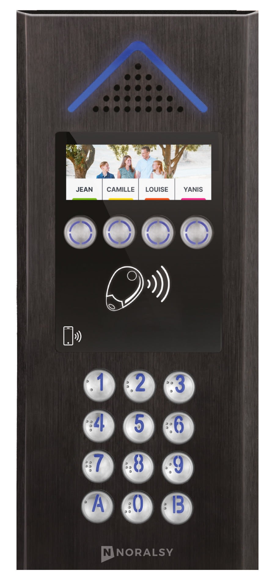 Noralsy - Interphone 4G Mini Villa avec clavier alu noire encastrement et prépayé 2 ans