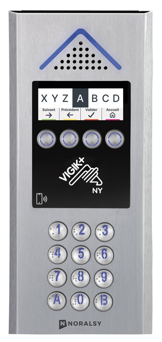 Noralsy - Interphone 4G Mini V+ alu argent encastrement