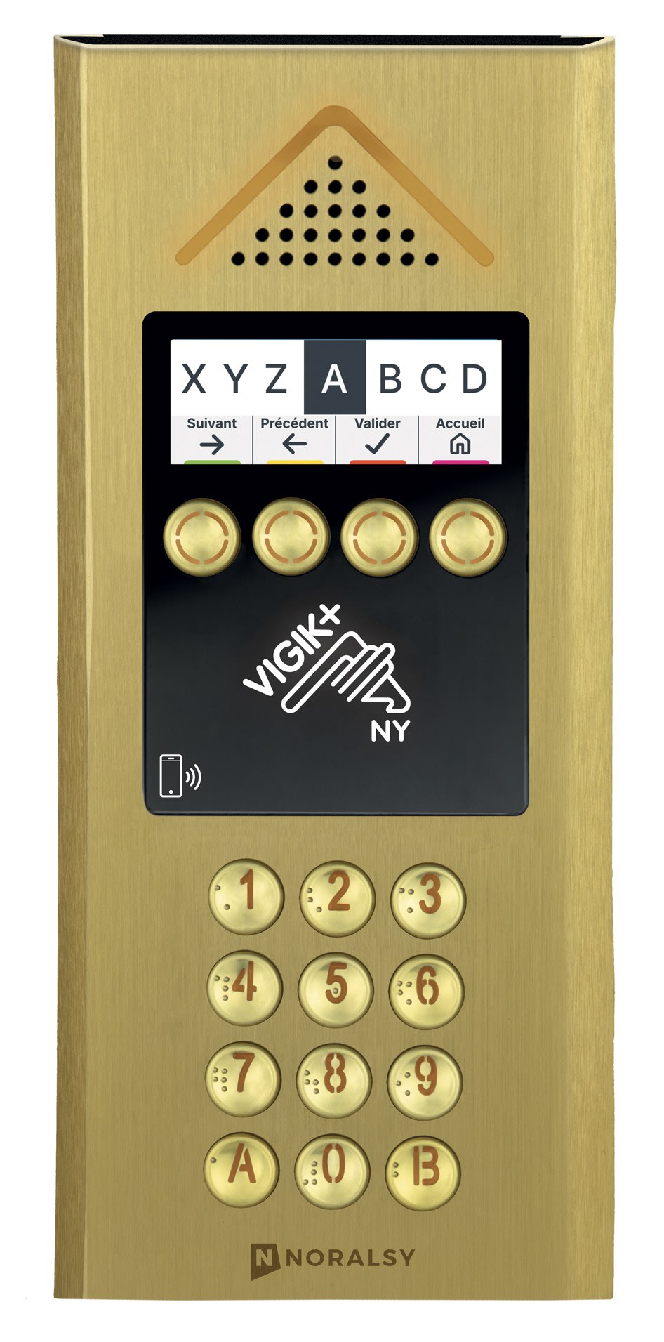 Noralsy - Interphone 4G Mini V+ alu doré encastrement