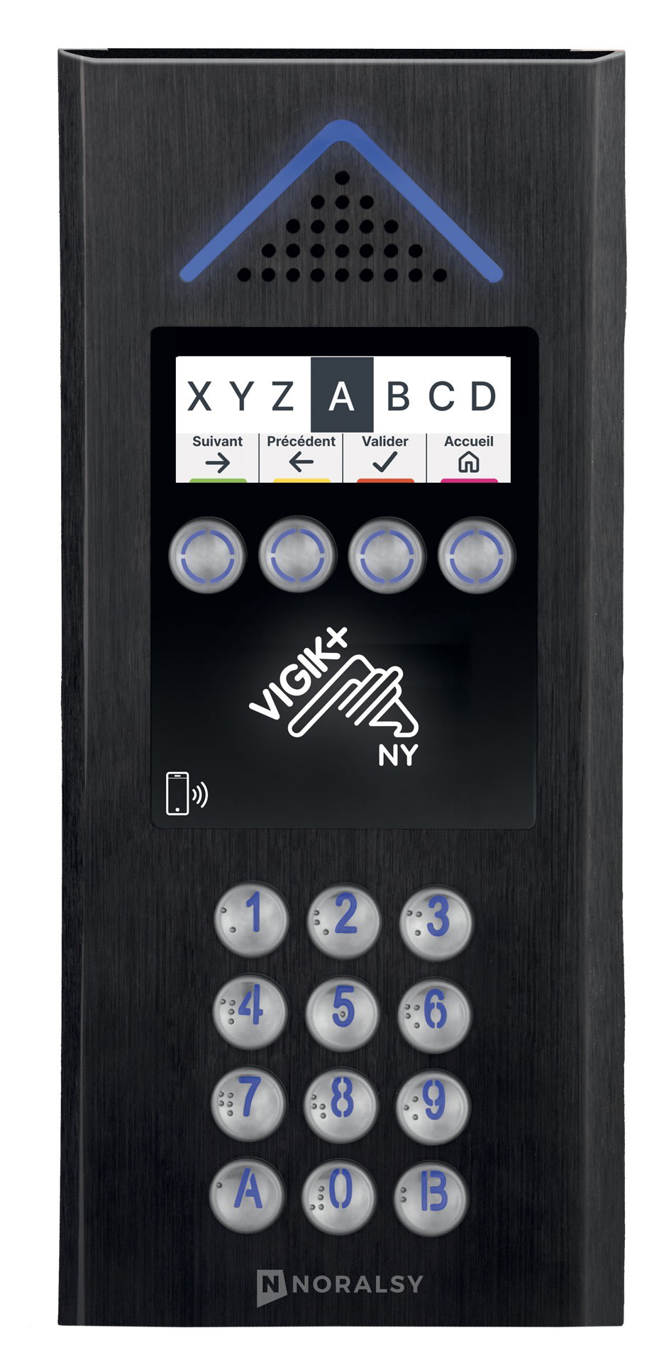 Noralsy - Interphone 4G Mini V+ alu noir encastrement