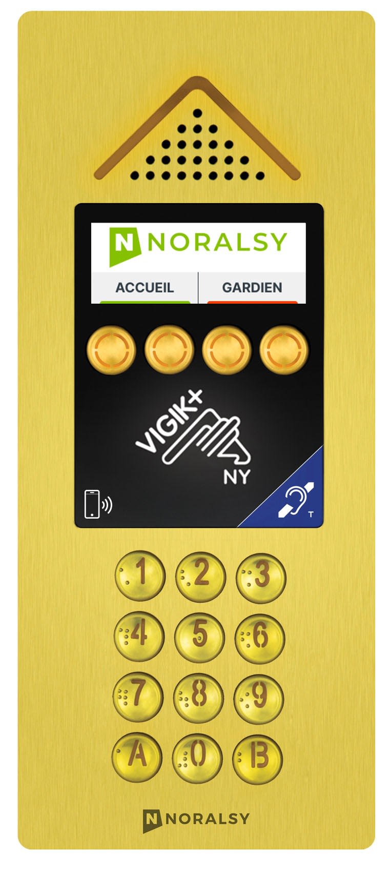 Noralsy - Interphone 4G Touch Clavier V+ laiton encastrement