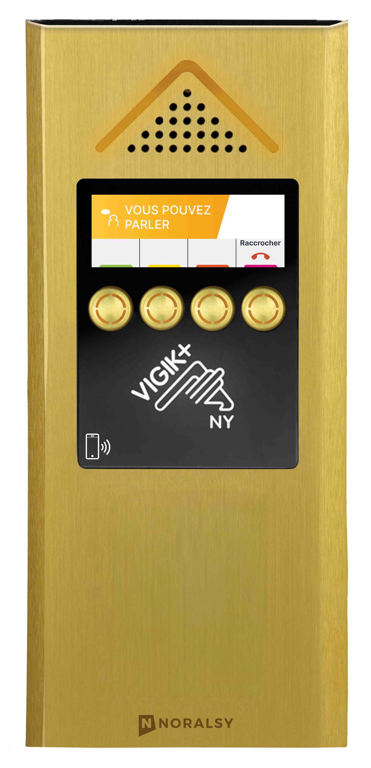 Noralsy - Interphone 4G Touch V+ alu doré encastrement prépayé 5 ans