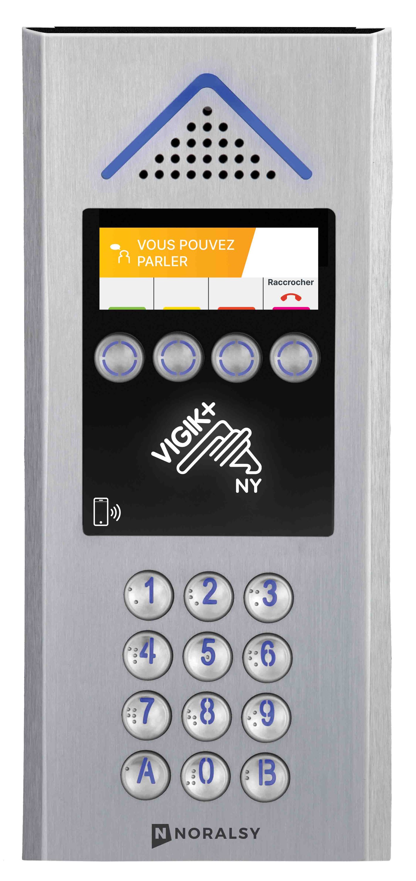 Noralsy - Interphone 4G Touch Clavier V+ alu argent encastrement prépayé 5 ans