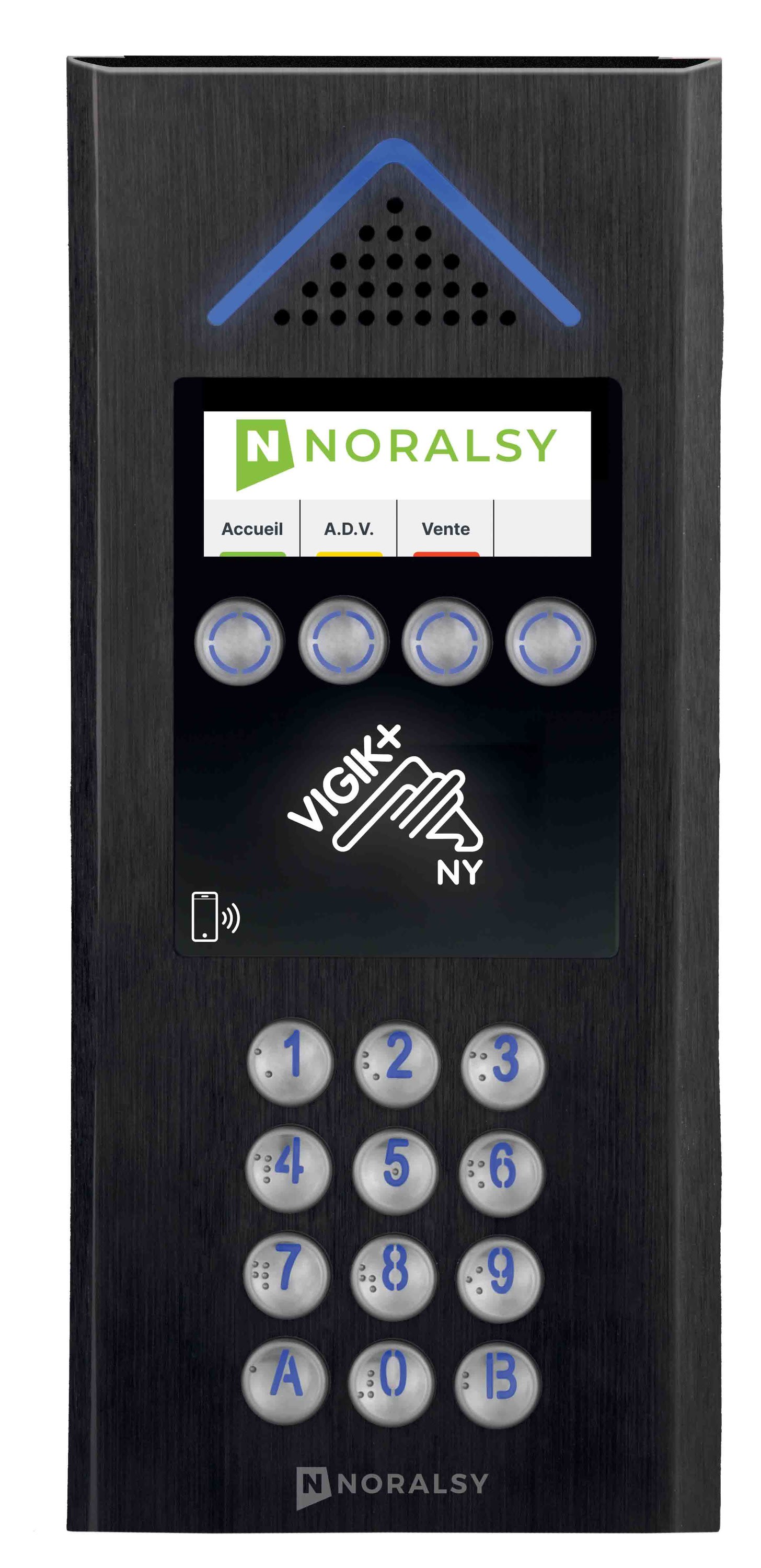 Noralsy - Interphone 4G Touch Clavier V+ alu noir encastrement prépayé 5 ans