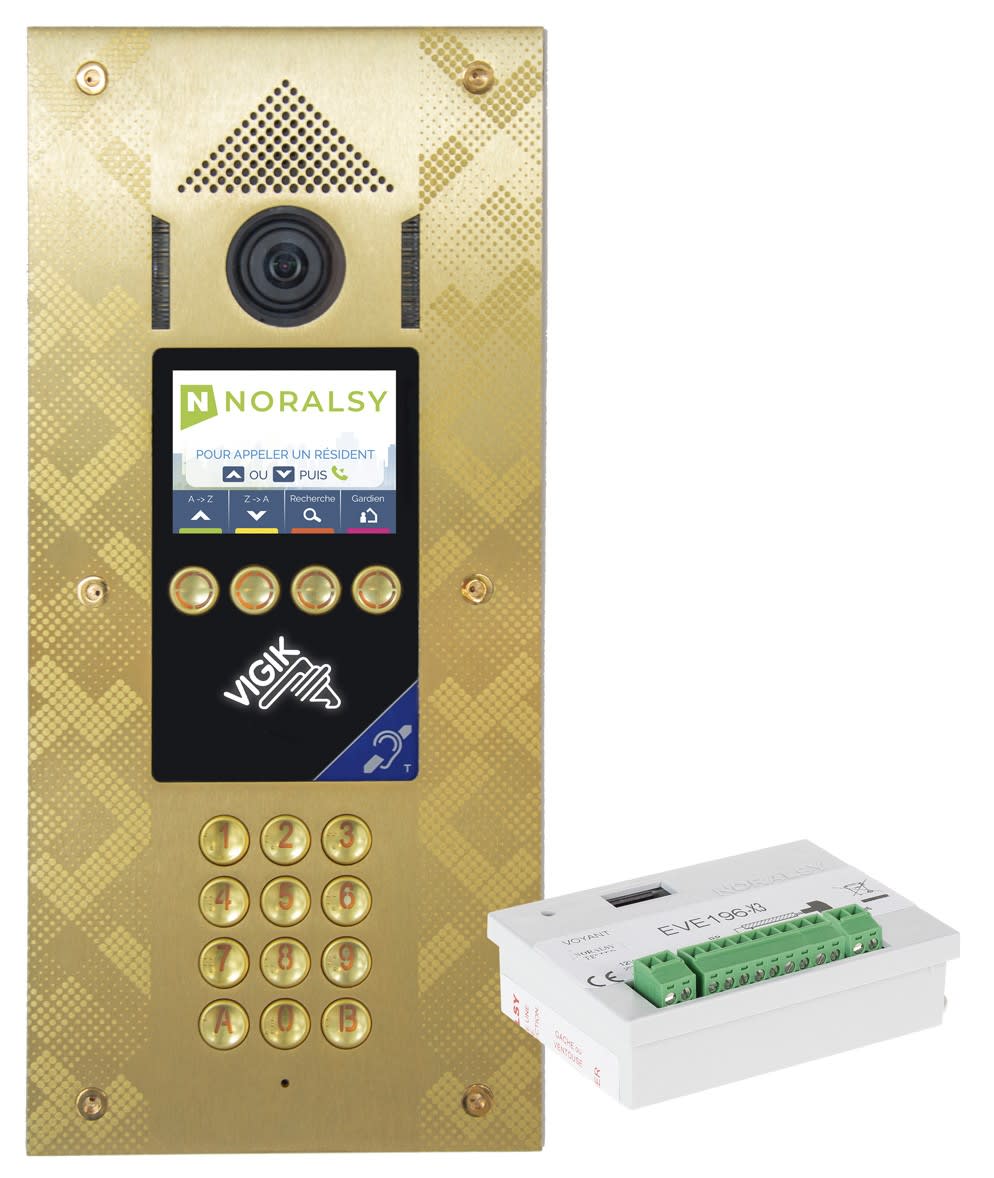 Noralsy - Kit interphone 4G Pro grand angle laitonée pose en encastrement