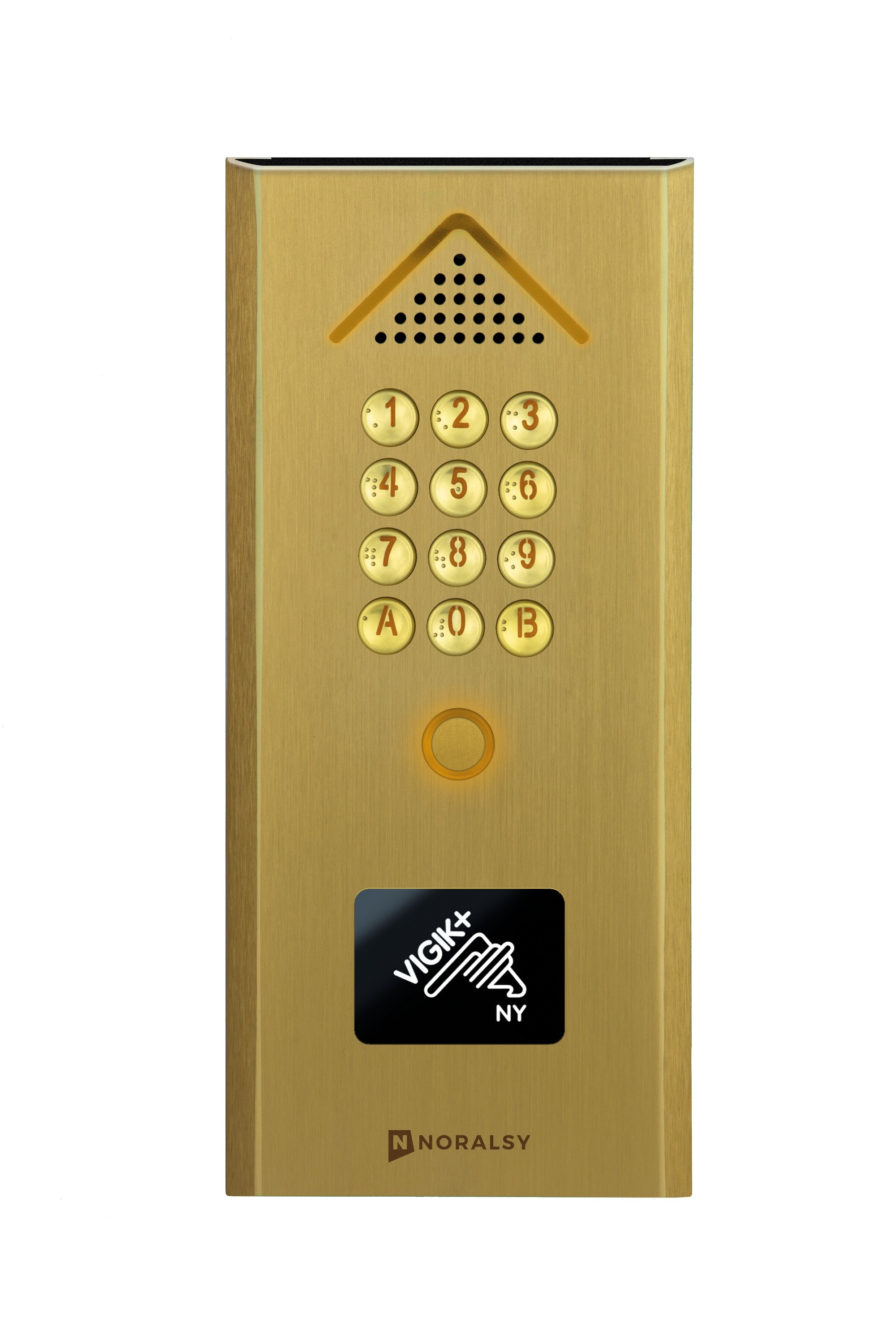 Noralsy - Clavier 4G EASYCONNECT+ - Alu doré- 2 relais - Lecteur Vigik+