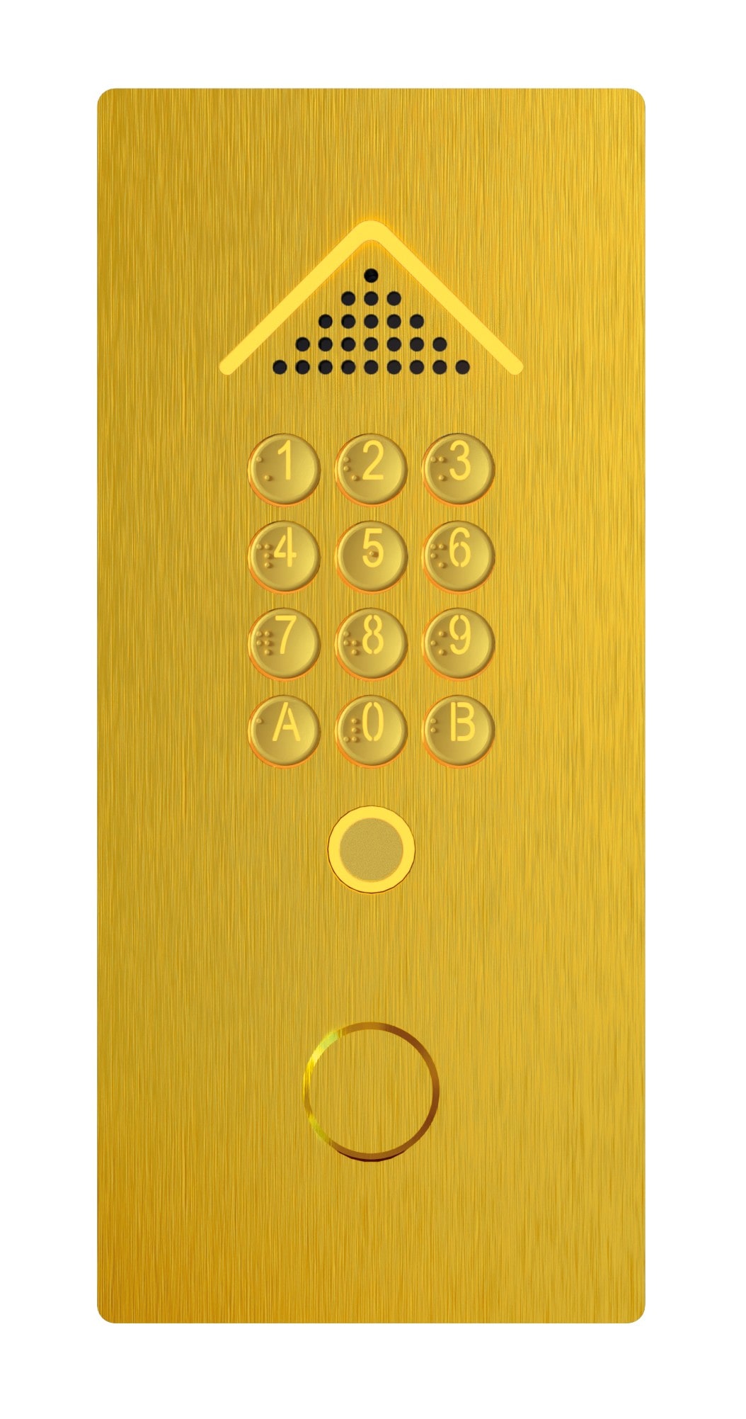 Noralsy - Clavier 4G EASYCONNECT - Laiton brossé - 2 relais - 10 ans de DATA inclus