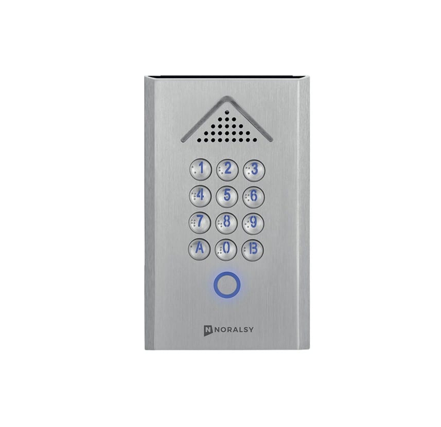 Noralsy - Clavier autonome Profil 2 compact argent encastrement 1 relais avec logo client
