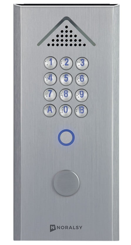 Noralsy - Clavier autonome Profil2 standard argent encastrement 1  relais avec logo client