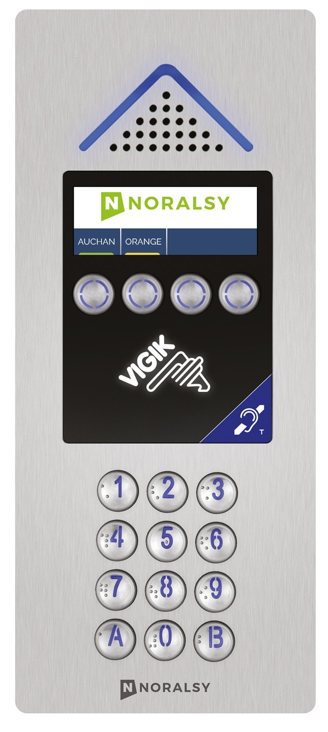 Noralsy - Interphone 4G Mini Touch Plus inox avec clavier pose en encastrement