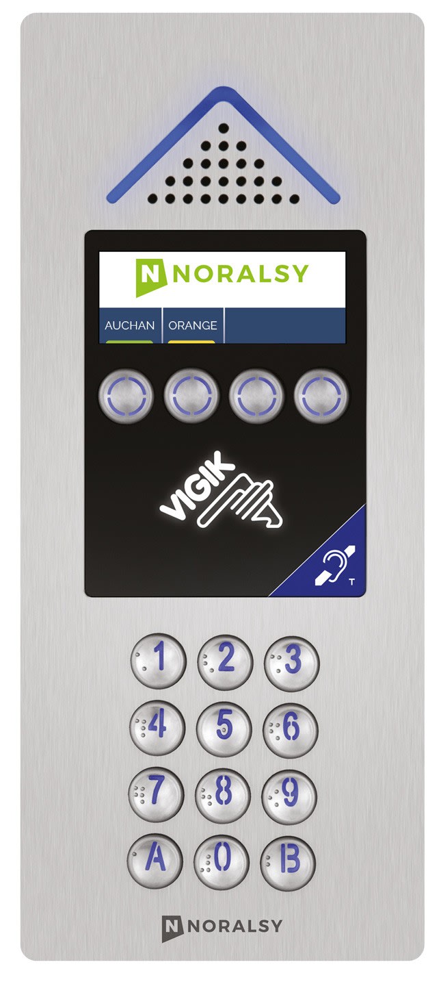 Noralsy - Interphone 4G Mini Touch Plus inox avec clavier pose en encastrement