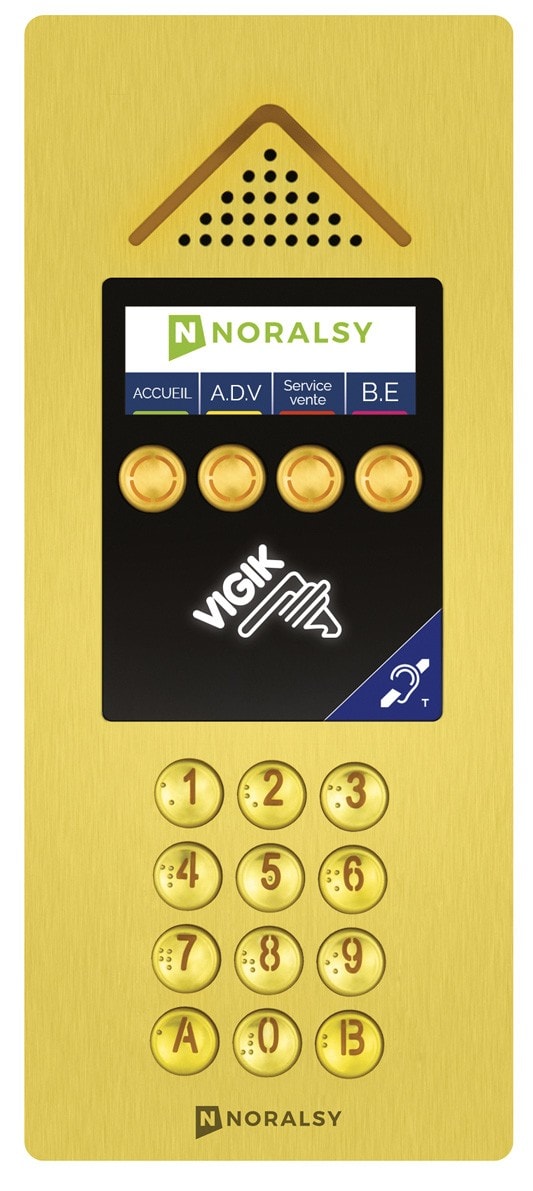 Noralsy - Interphone 4G Mini Touch Plus avec clavier laiton encastrement et prépayé 10 ans