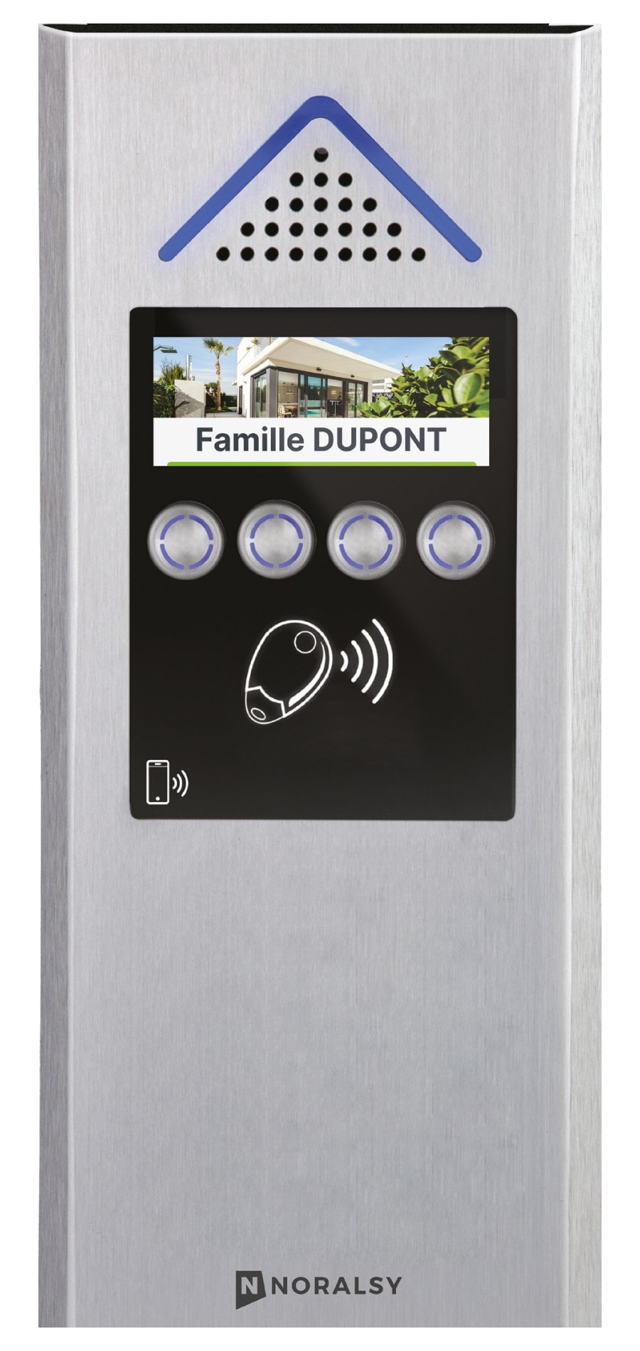 Noralsy - Interphone 4G Mini Villa alu argent pose en encastrement et prépayé 10 ans