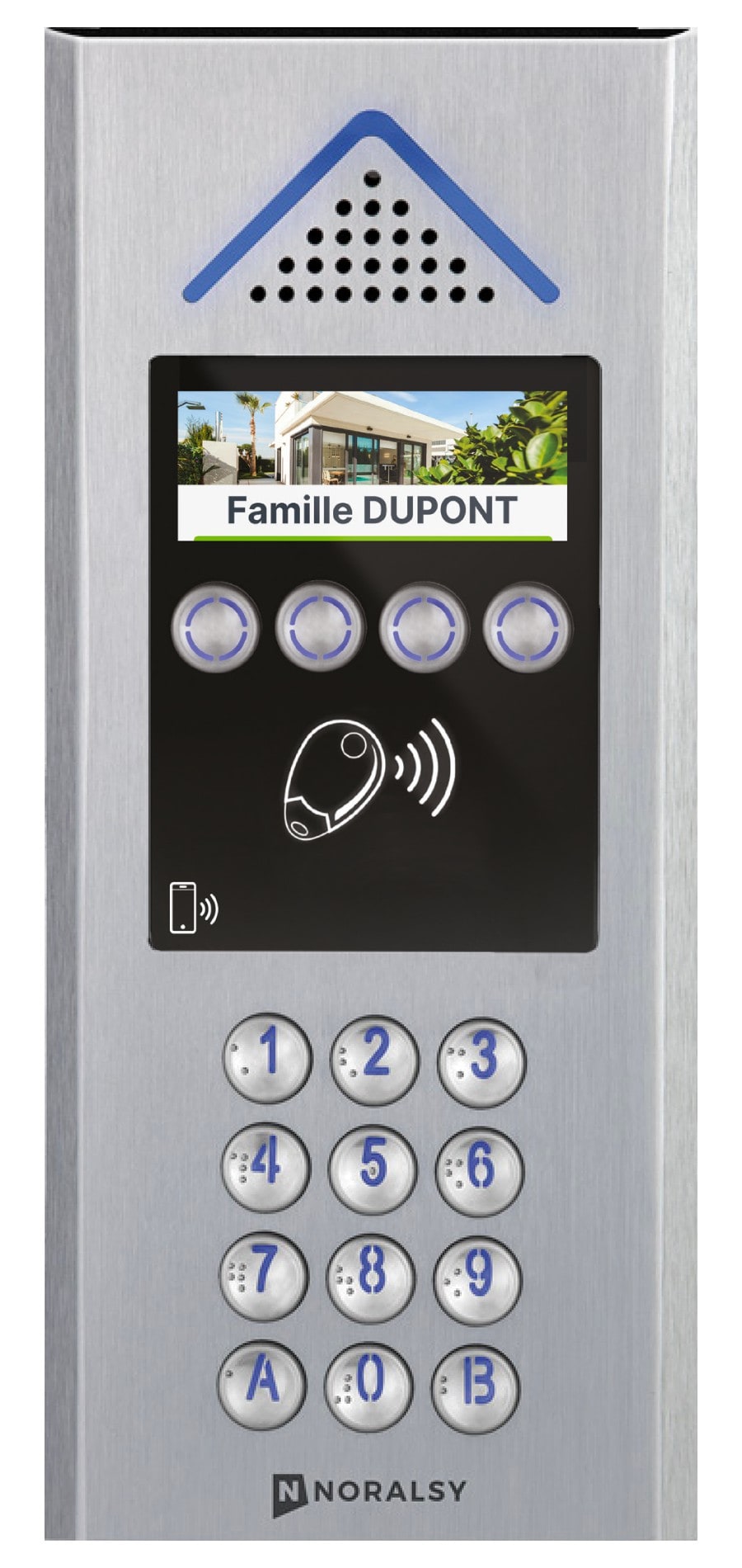 Noralsy - Interphone 4G Mini Villa avec clavier alu argent encastrement et prépayé 10 ans