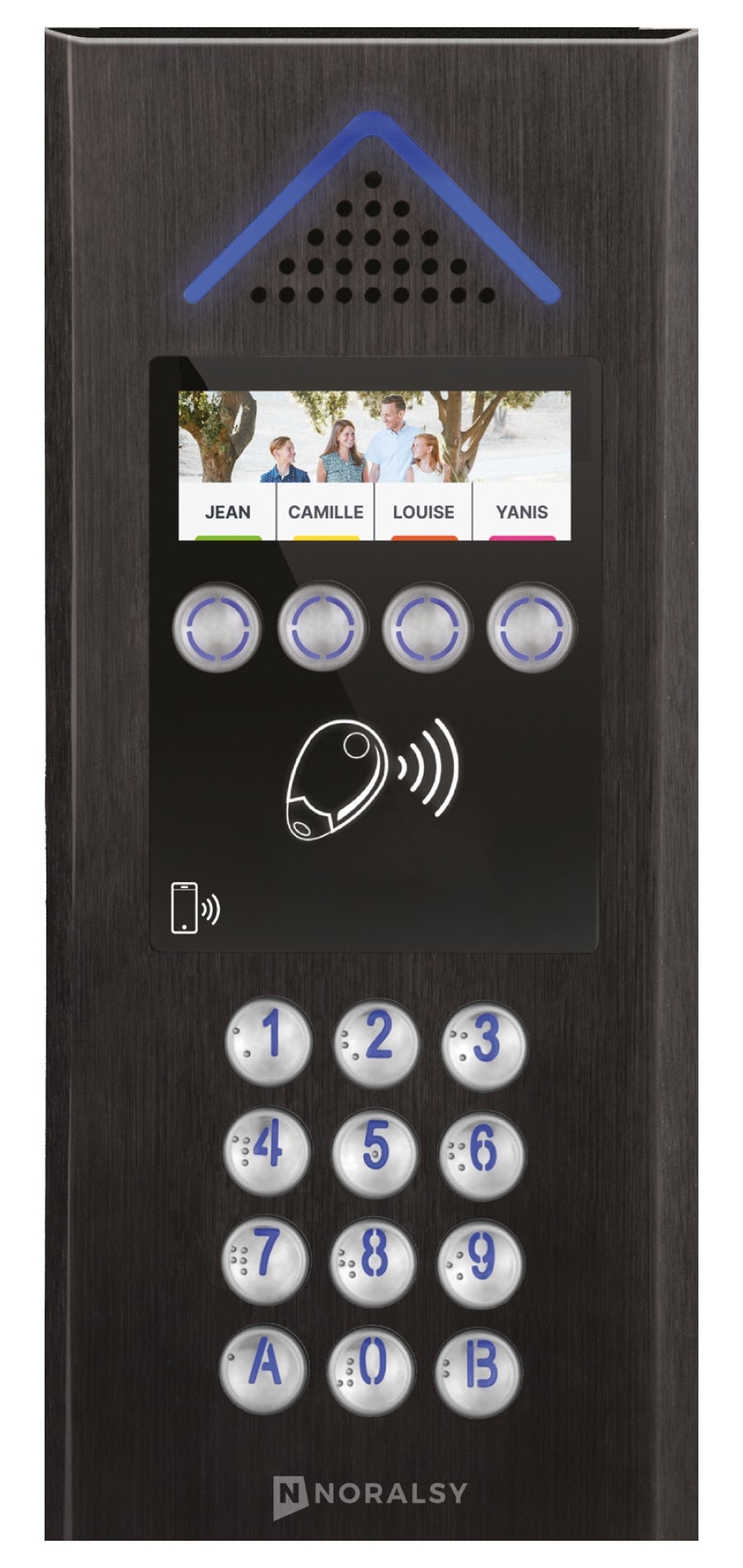 Noralsy - Interphone 4G Mini Villa avec clavier alu noire encastrement et prépayé 10 ans