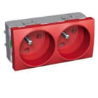 Schneider Electric - Altira - bloc prises doubles 45  - 2P+T rouge - détrompage v