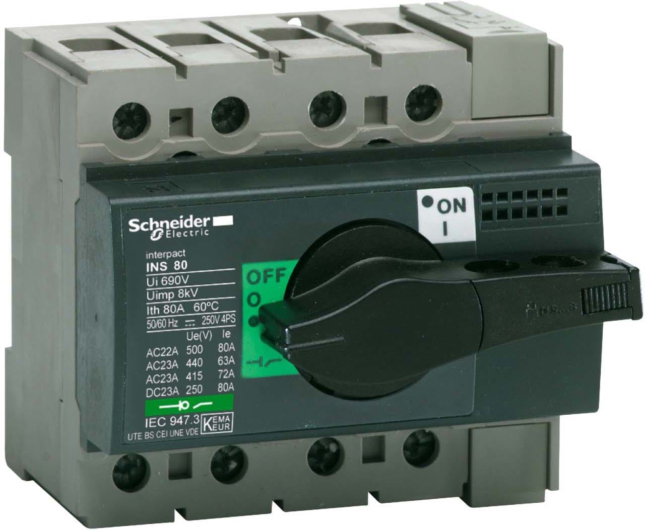 Schneider Electric - ComPacT INS - Interrupteur sectionneur - 4P - 63A - poignée noire